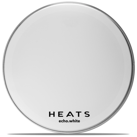 Peau de batterie HEATS - ECHO.WHITE sablée - Grosse Caisse 16"
