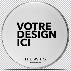 Peau de batterie HEATS - peau custom echo.white/.black - Grosse Caisse