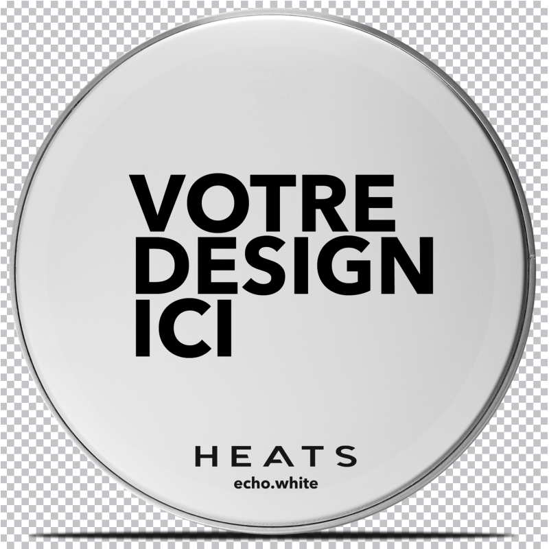 Peau de batterie HEATS - peau custom echo.white/.black - Grosse Caisse