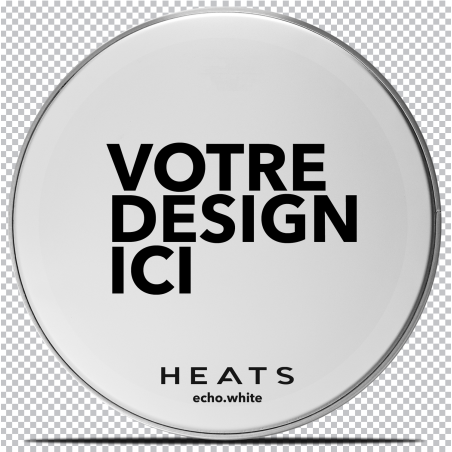 Peau de batterie HEATS - peau custom echo.white/.black - Grosse Caisse