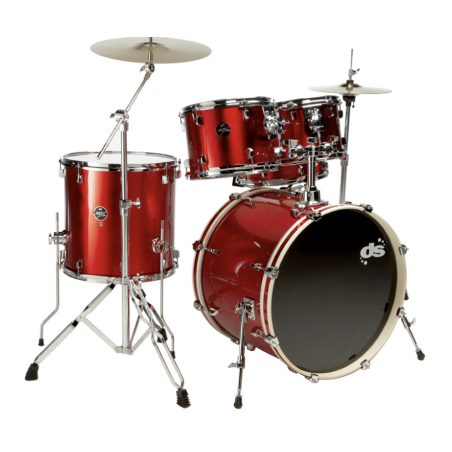 DS Drum - DSX SERIES - 20"10"12"14"+C.C 14"x5,5" - Candy red Sparkle