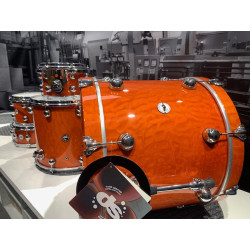 Rebel Custom Shop - 20" 10" 12" 16" & CC 14"x5,5" - Erable/Noyer - Yellow lacquer