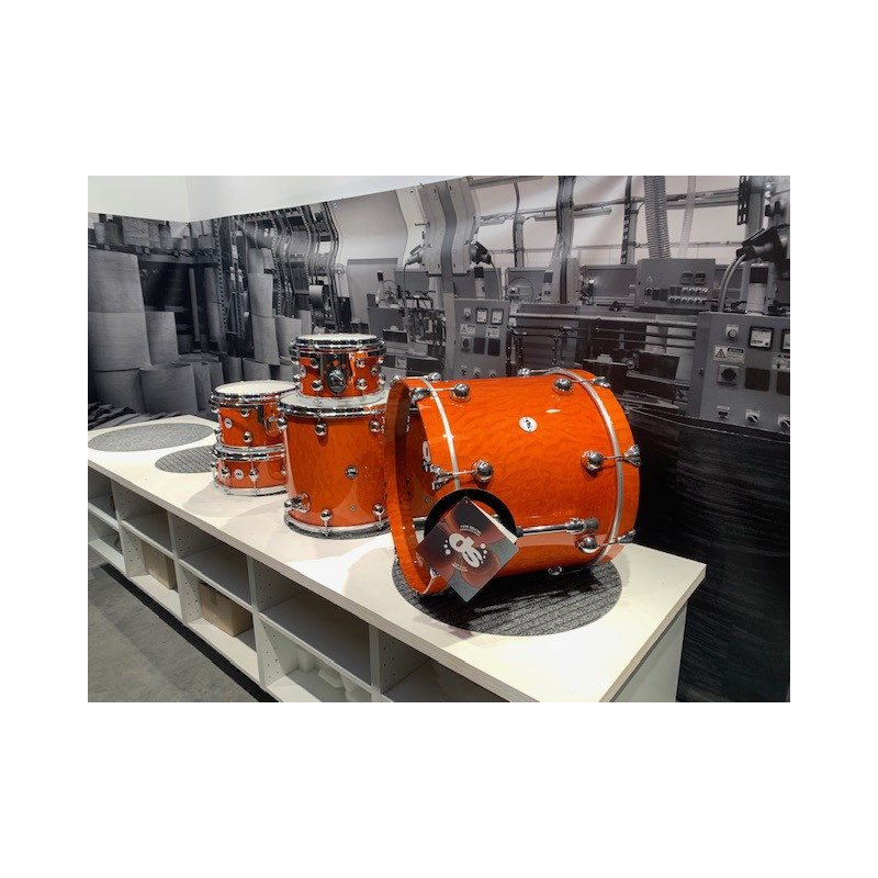 Rebel Custom Shop - 20" 10" 12" 16" & CC 14"x5,5" - Erable/Noyer - Yellow lacquer