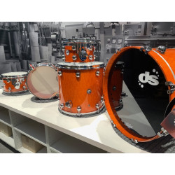 Rebel Custom Shop - 20" 10" 12" 16" & CC 14"x5,5" - Erable/Noyer - Yellow lacquer