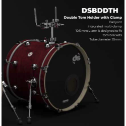 BASE DOUBLE TOM HOLDER & CLAMP - DS DRUM - The One Hardware (DS-BD-DTH)