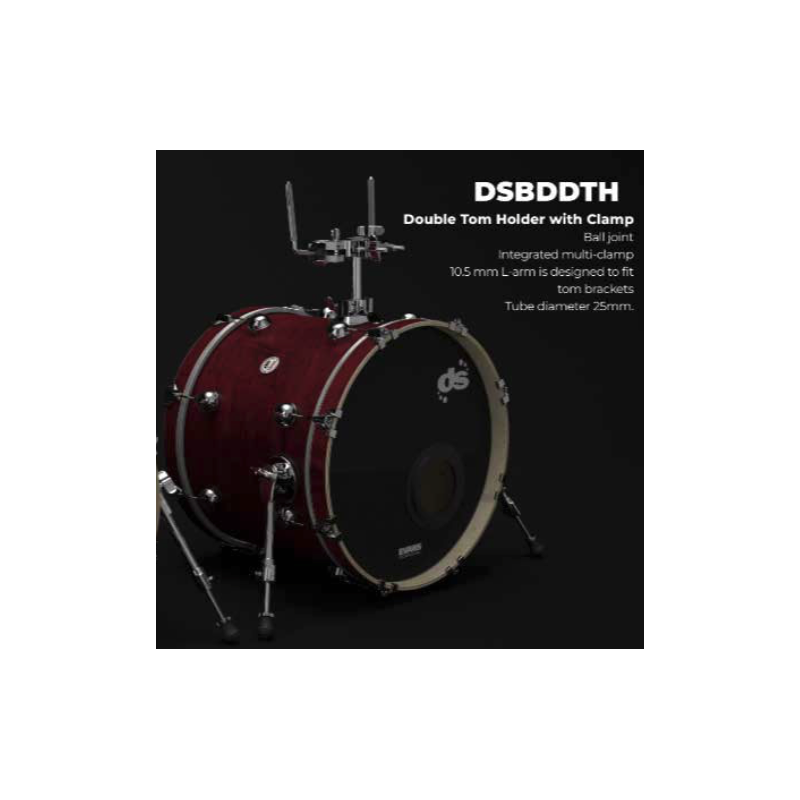 BASE DOUBLE TOM HOLDER & CLAMP - DS DRUM - The One Hardware (DS-BD-DTH)