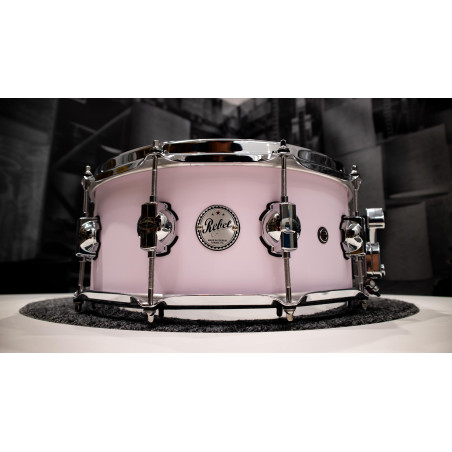 Caisse Claire - RCS : 14" x 6" (Birch/Mahogany) - White Pink Solid Satin