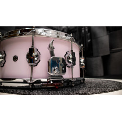 Caisse Claire - RCS : 14" x 6" (Birch/Mahogany) - White Pink Solid Satin