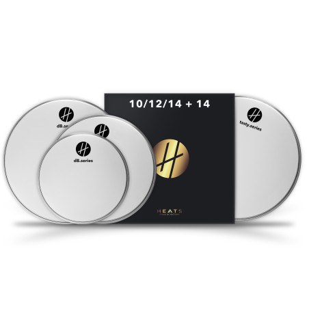 HEATS DRUMHEADS - PACK dB.SERIES sablée - 10" 12" 14" + C.C 14"