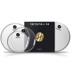 HEATS DRUMHEADS - PACK dB.SERIES transparente - 10" 12" 16" + C.C 14"