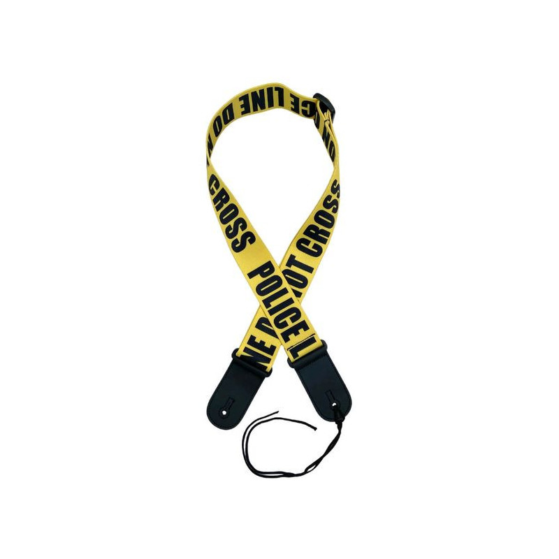 Shelter - Sangle pour guitare et basse motif "ligne de police" - SH-STRAP-203