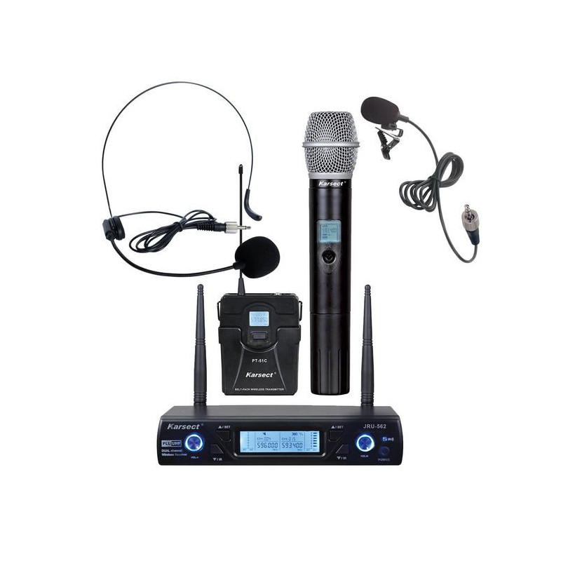 Karsect - 2 microphones sans fil - JRU-562/HT-51C/PT-51C