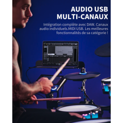 Donner - BackBeat batterie électronique - kit 8 pièces + Led