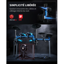 Donner - BackBeat batterie électronique - kit 8 pièces + Led