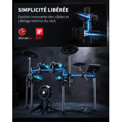 Donner - BackBeat batterie électronique - kit 8 pièces + Led