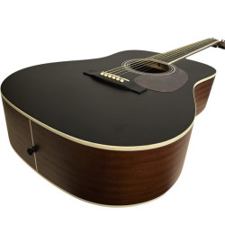 SANTANA - Guitare acoustique (noire satinée) - SAN-PL-D11-BK